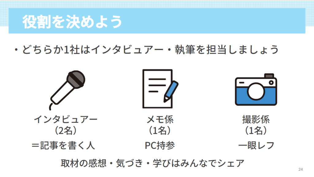 役割分担のシート